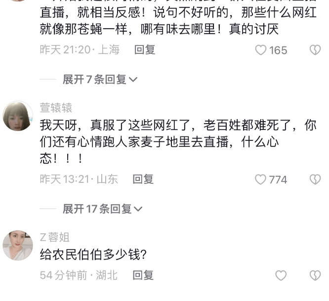 网红扎堆到麦地直播割麦,苦难不是流量的噱头请别捣乱