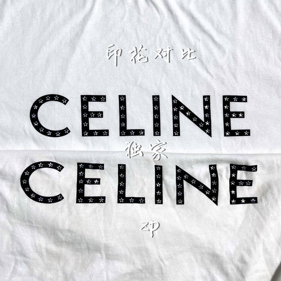 2023夏季经典款celine短袖t恤真假对比_内里_穿着_基本