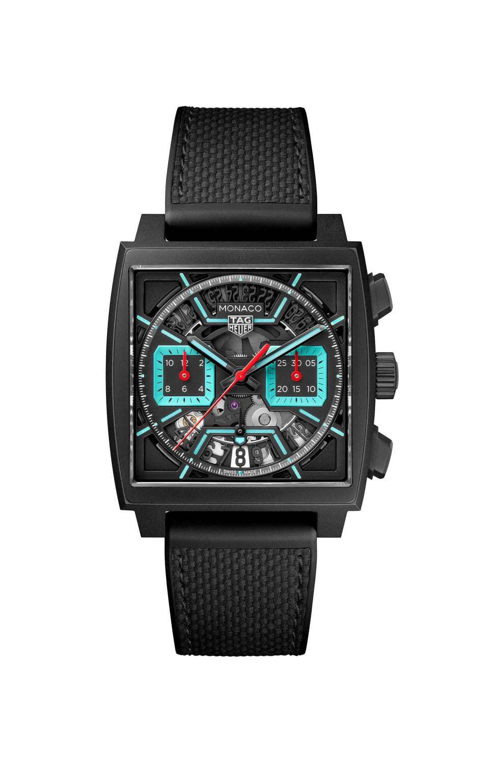 全新tag heuer泰格豪雅摩纳哥系列镂空表盘腕表与第80届摩纳哥大奖赛