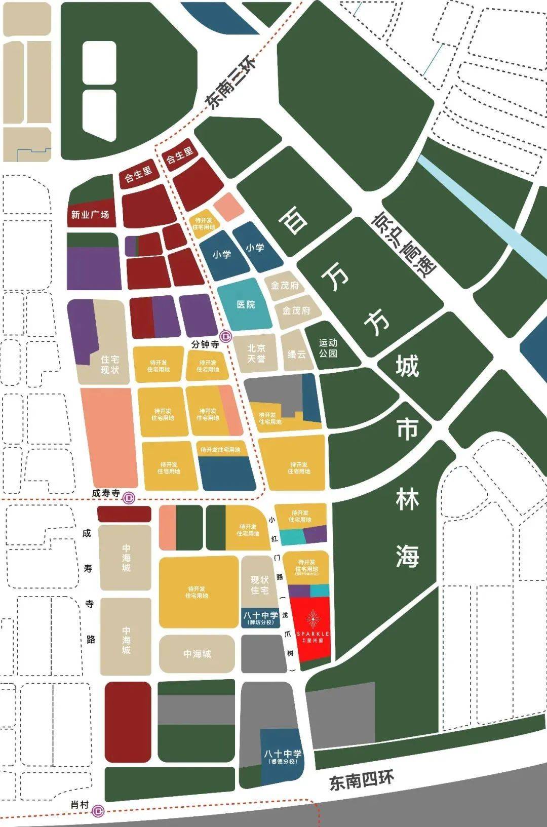 从规划图上看,板块还有很多留白用地待开发,未来这里还将有很多住宅