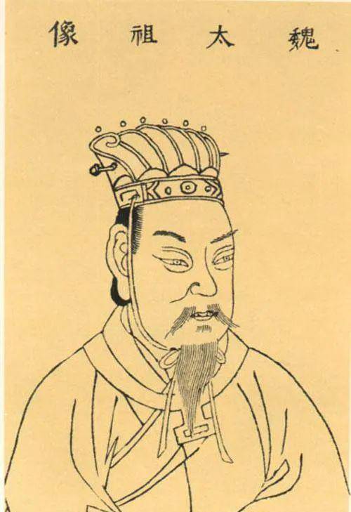 曹操画像魏文帝曹丕遵照曹操的遗嘱,将其遗体运回邺地安葬.