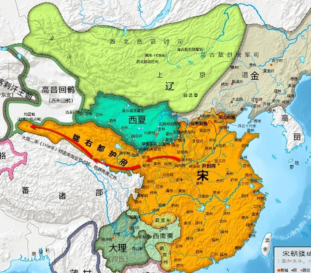 此时的北宋,西北压着西夏打,北方联金灭辽收复了自前朝起就念念不忘的