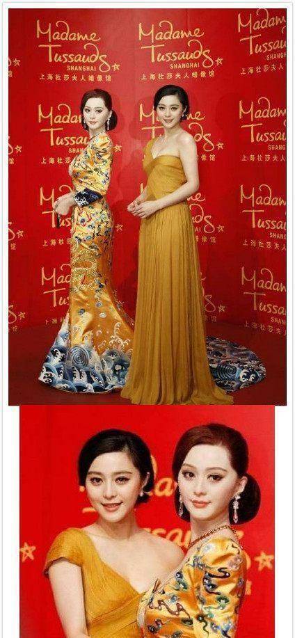 最后我们来看看杨颖和黄晓明的吧~baby的蜡像除了衣服像之外,其余的