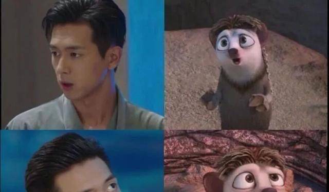 鼹鼠,不管是表情还是眼神看上去都非常像,这样"二次元李现"逗笑了很多