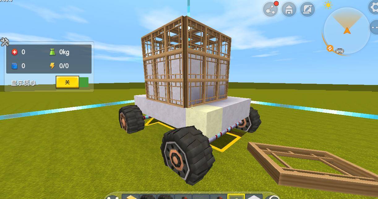 迷你世界:玩家自制3×3生存房车,时速50码,比迅猛龙还快!