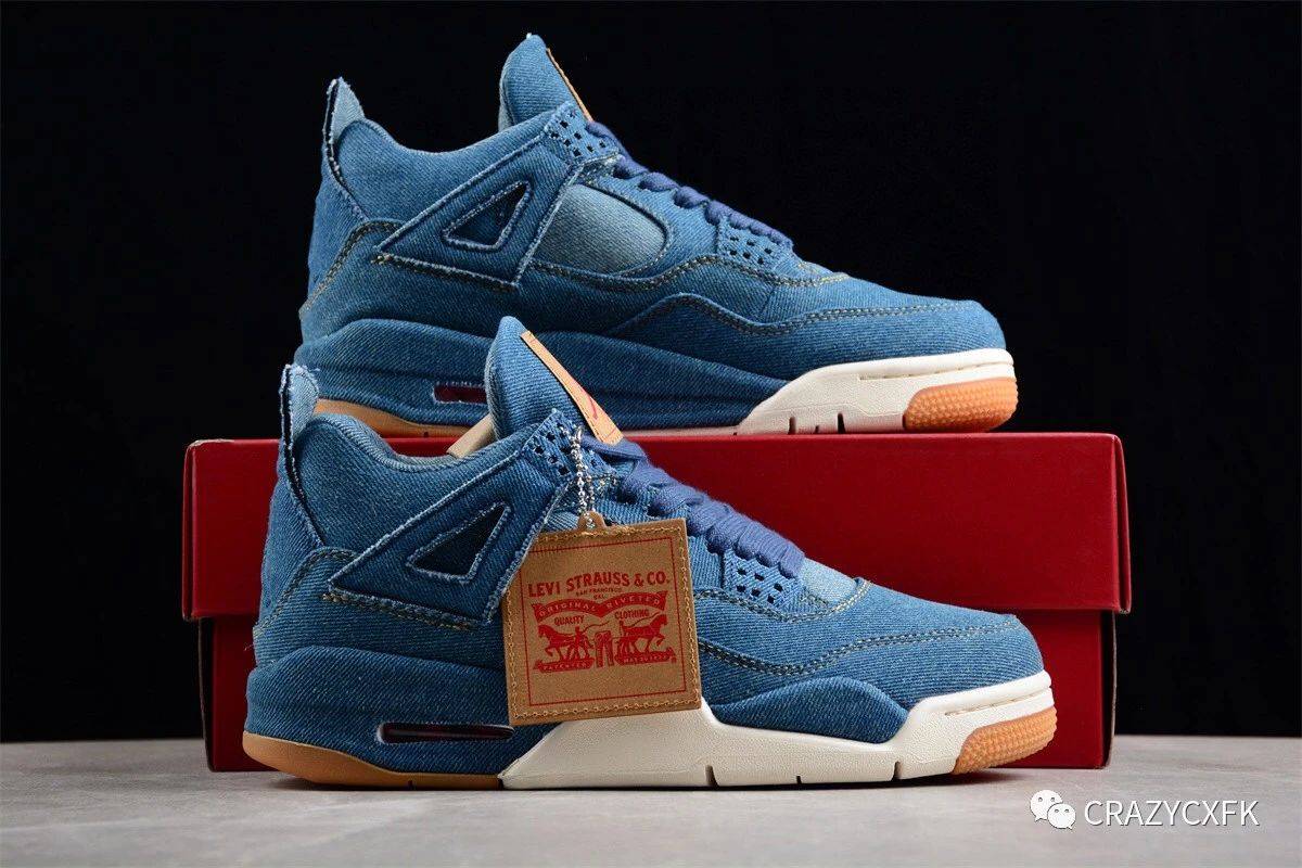 乔丹 levis x air jordan 4 denim aj4 李维斯联名牛仔蓝球鞋
