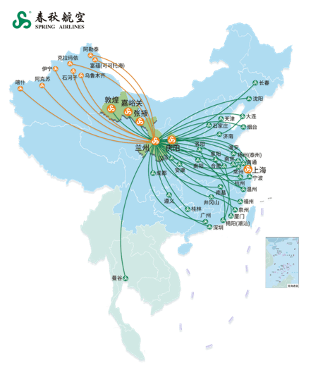 甘肃省飞机场位置地图图片