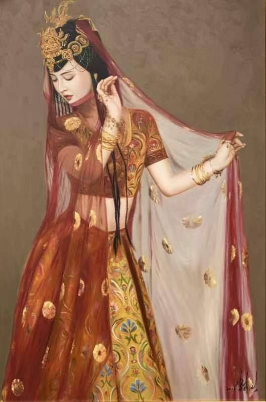 与冷军先生并称中国油画双杰的梁静新古典主义人物_女性_作品_质感