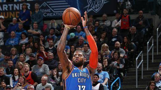 乔治45分9板7助攻,最后时刻绝杀,现场解说高喊mvp_雷霆_比赛_哈登