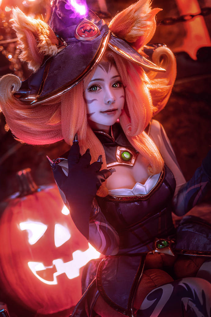 cos:英雄联盟魅惑女巫妮蔻cosplay正片9p-六二二同学_伊喵_白嫖_部落