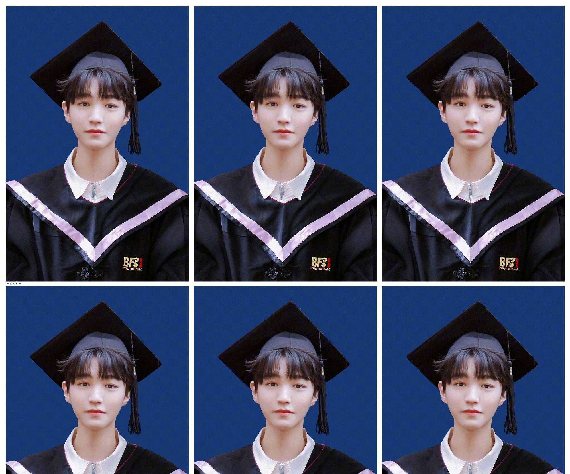 之前拍摄毕业照的时候,就引发了很大的讨论,穿着学士服的王俊凯就是