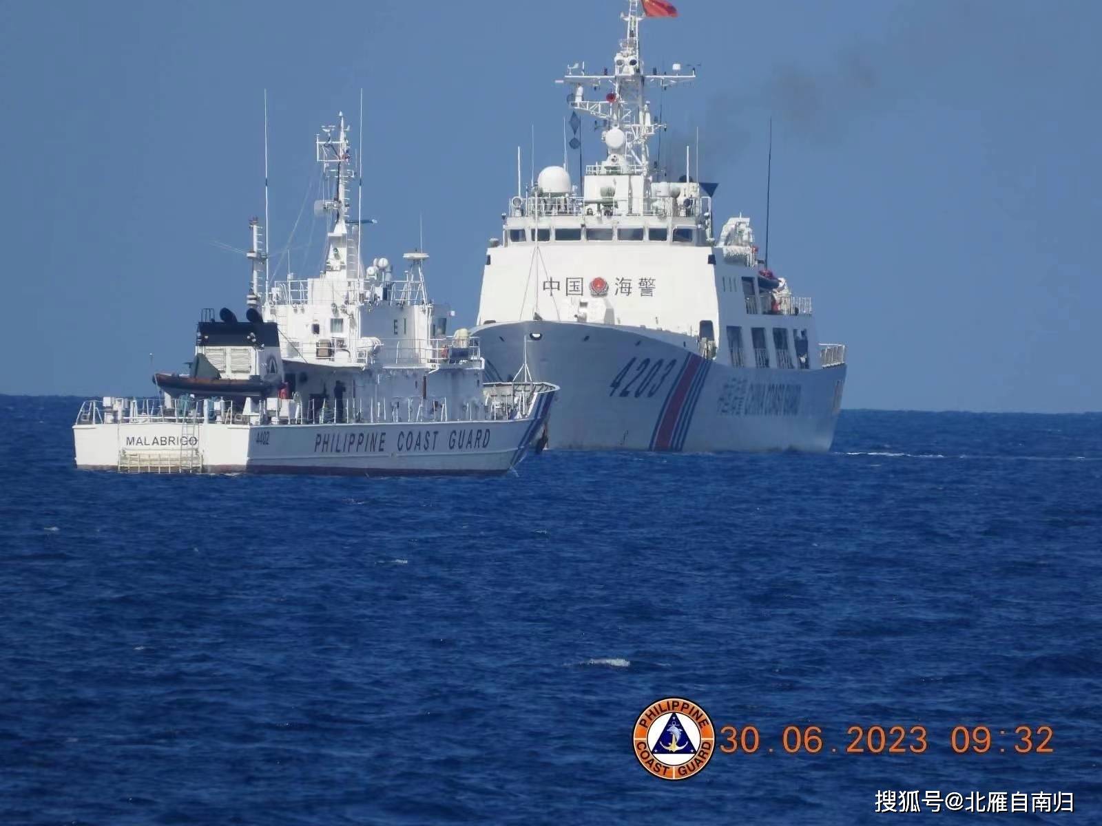 海警拦截海警拦截围绕仁爱礁中菲海警已经进行了多轮对抗,千吨级豪华