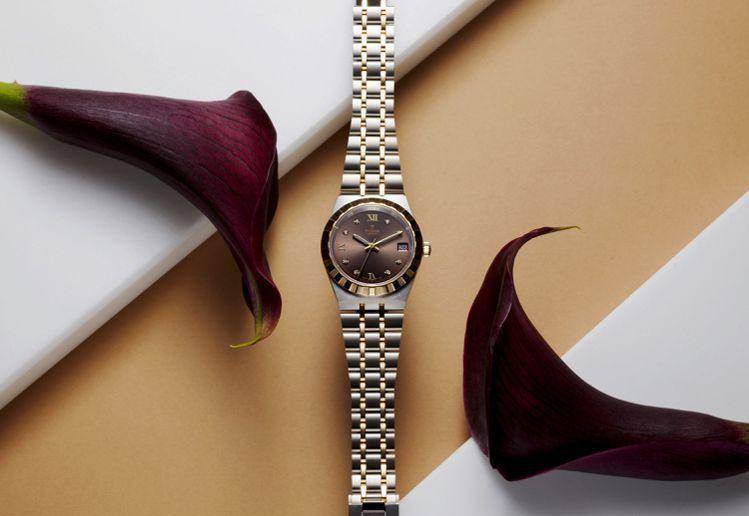 28毫米,不锈钢,一体式不锈钢和黄金表带,t201自动上链机械机芯,时间和