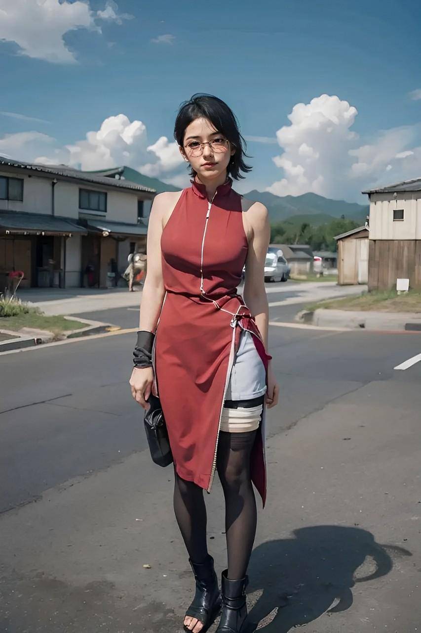 火影忍者博人传cos:宇智波佐良娜如画,迷人的女战士,独特的美貌_女神