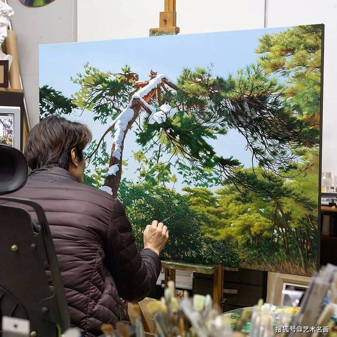 沉迷于画树林，超逼真，看了让人身临其境︱安贞焕的绘画作品 - 日志 - 海风清听 - 书画家园