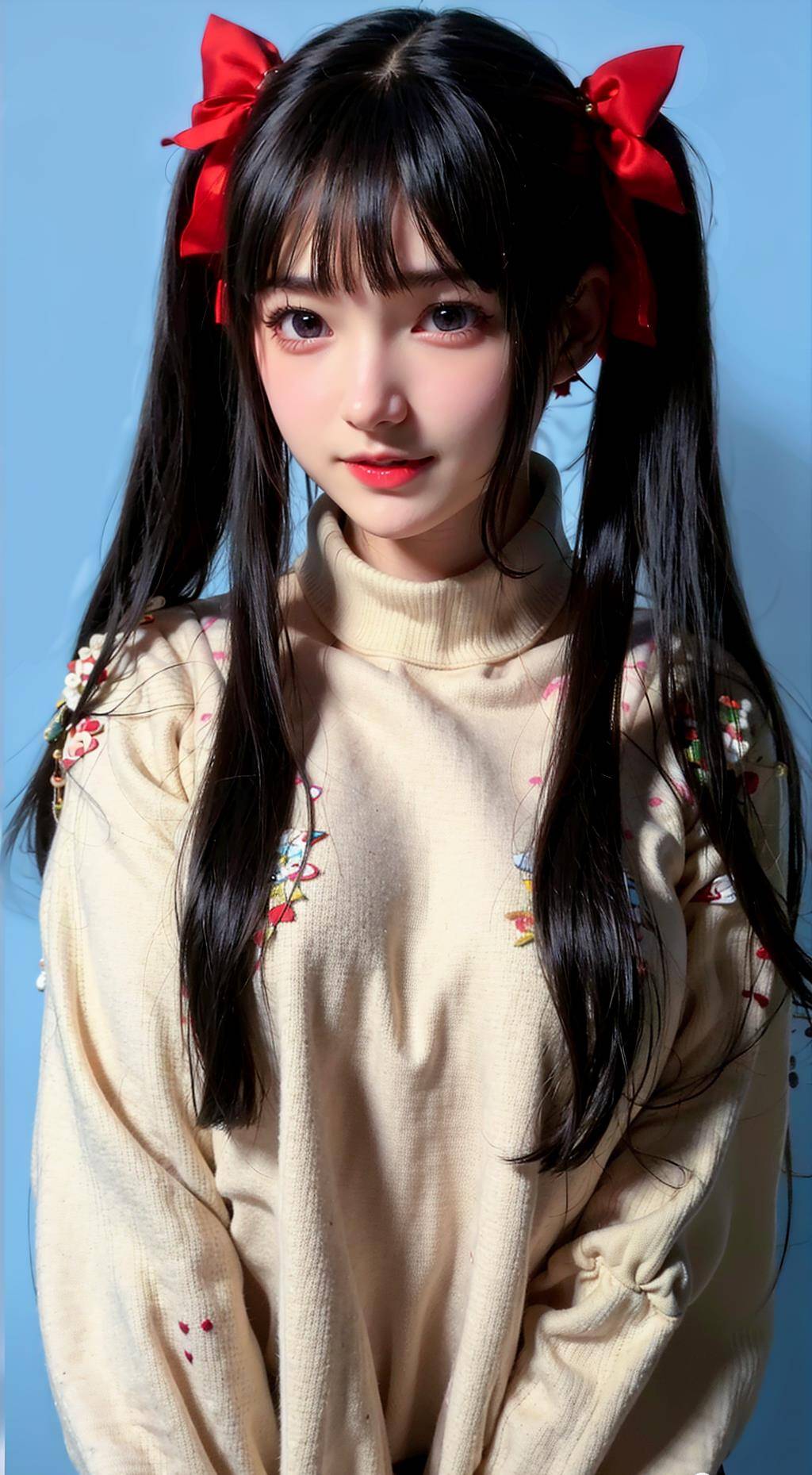 清纯毛衣女孩_内心_背景_眼睛