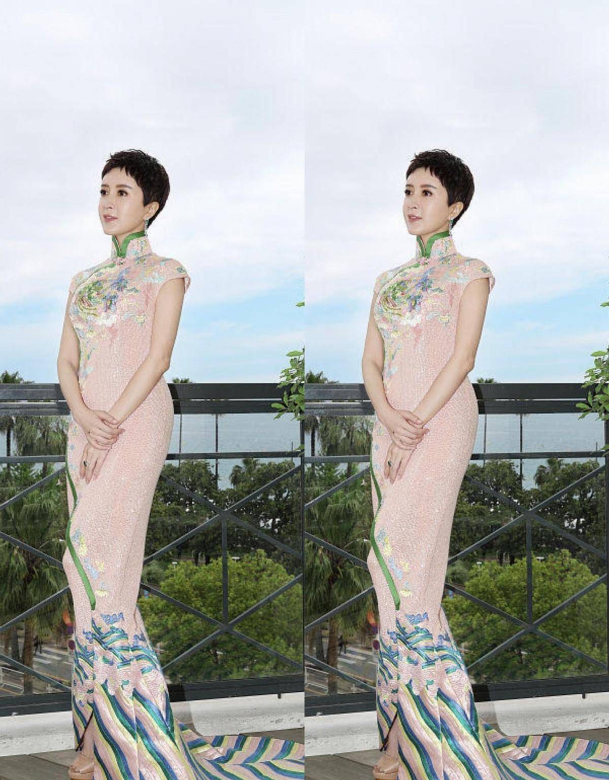 金巧巧的岁数可不小了,但身材依旧很有味道,穿旗袍看着好妩媚_紧身