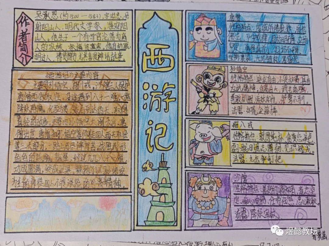 《西游记》整本书阅读系列活动之手抄报展示_社会_好书_思维