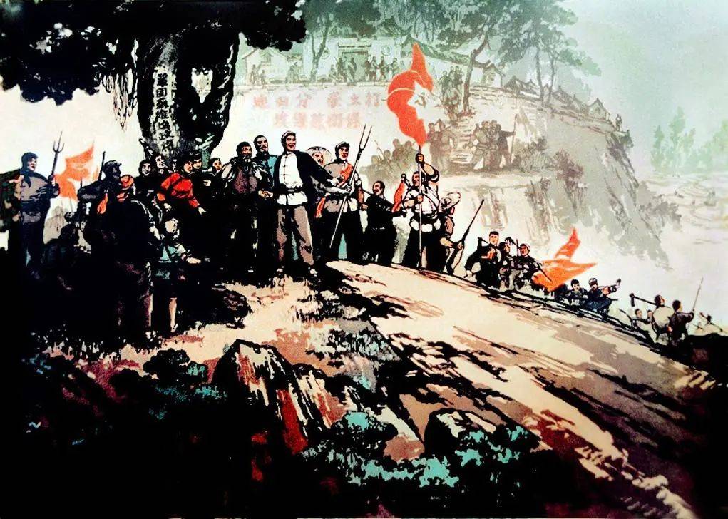 红军-周沧米-1959苏维埃万岁(国画)-林凡中国第一个红色政权-茶陵县