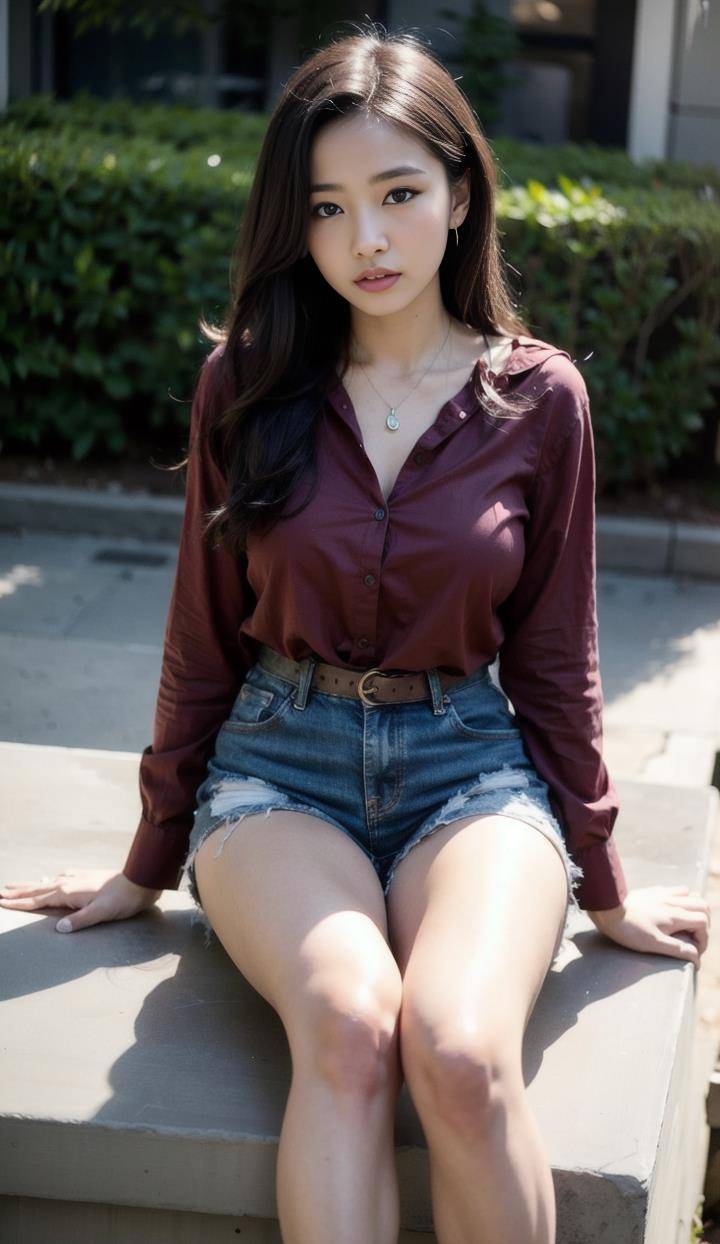 穿上衬衫和牛仔短裤的清纯女孩惊艳甜美想不爱都难_职场_智慧_外表