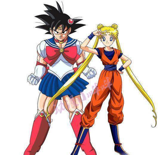 当龙珠与美少女战士"互换服装"后,最"性感"的赛亚人诞生了!
