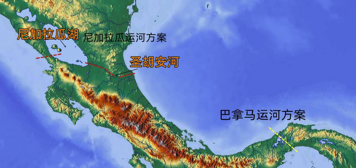 尼加拉瓜运河和巴拿马运河方案特别是尼加拉瓜运河,尼加拉瓜地峡有尼