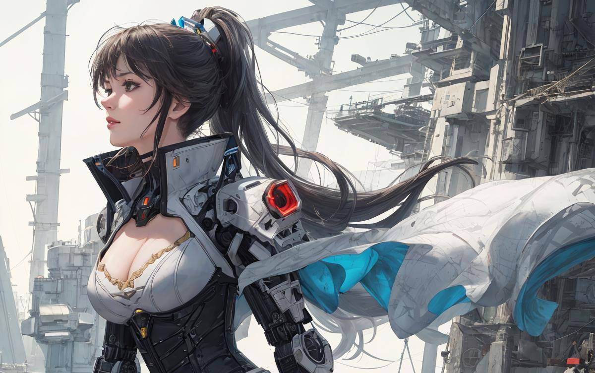 机甲旗袍风美女:未来时尚与传统精髓的完美融合_造型_科技_元素