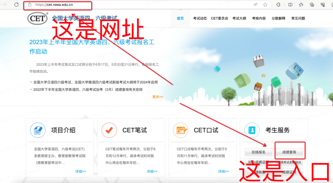 2023年上半年全国大学英语四六级考试成绩查询服务开通时间_大学英语六级查询_中国教育考试网四六级查分入口及方法