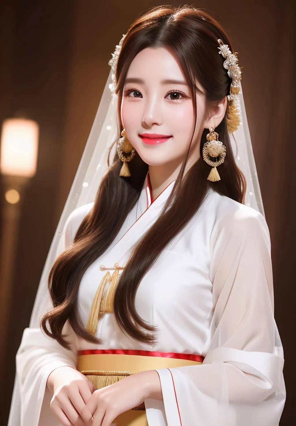 笑起来有酒窝,汉服少女的气质闪耀_耳环_流苏_阳光