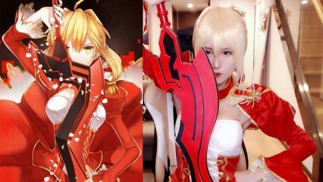 腐团儿cos《fate》尼禄,被网友吐槽不够霸气,举起剑后啪啪打脸_角色