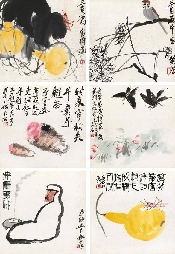 中国嘉德2023春拍回顾齐白石《花虫人物册》5520万元成交_老舍_葫芦