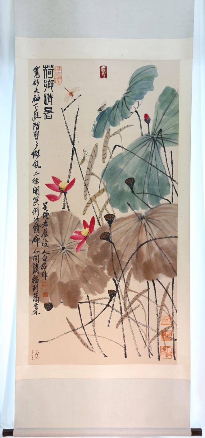 男女兼用 如何鉴赏送拍的齐白石荷乡清暑，齐白石传人少白公子汤发周说 絵画/タペストリー