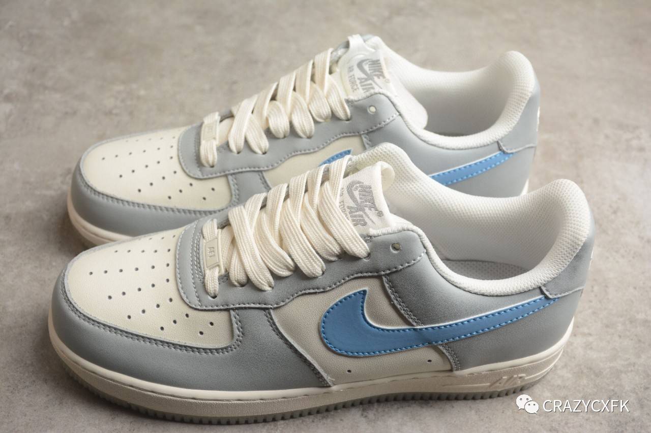 耐克nike air force 1 low light armoury blue 浅蓝米白反光空军一号