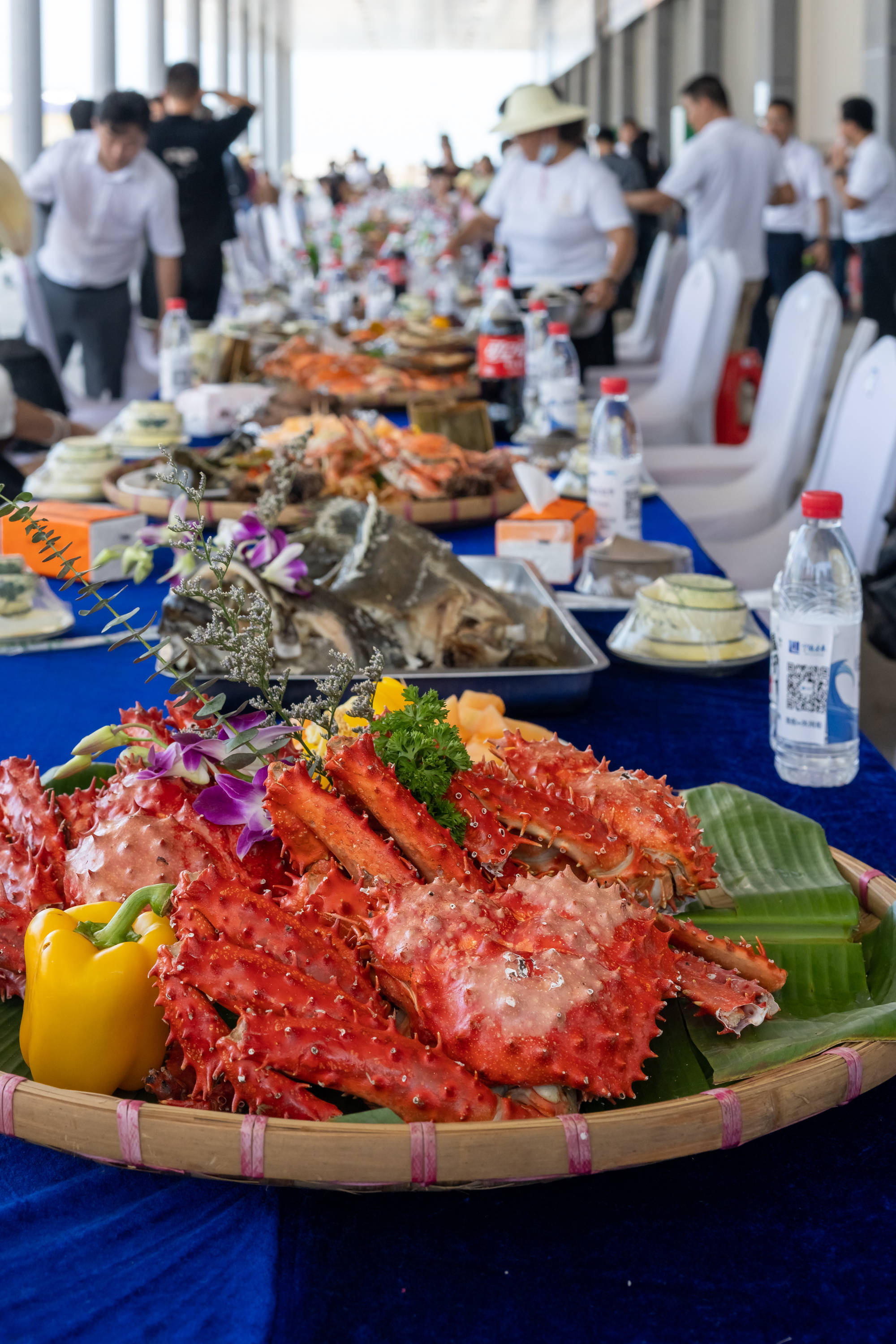 在海南临高,吃海鲜长桌宴_地方_收获_码头