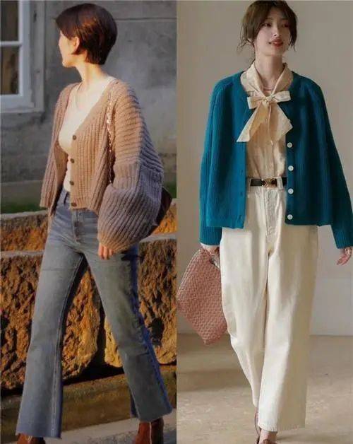 现在流行"奶奶衫",慵懒的氛围让你更加时尚