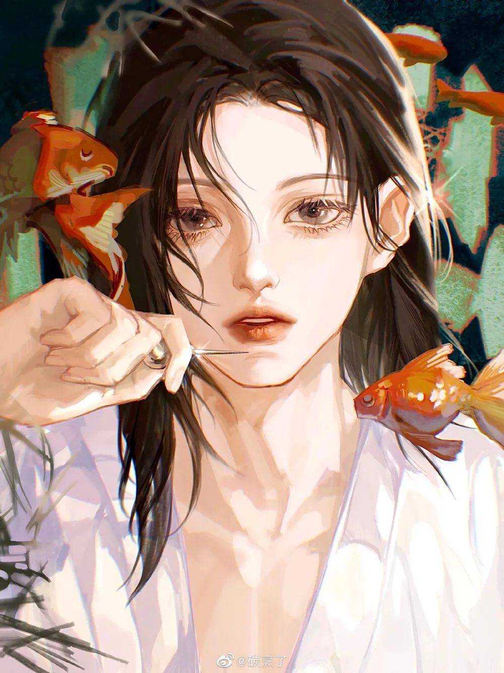 动漫古风头像:月弯弯 ,故人远