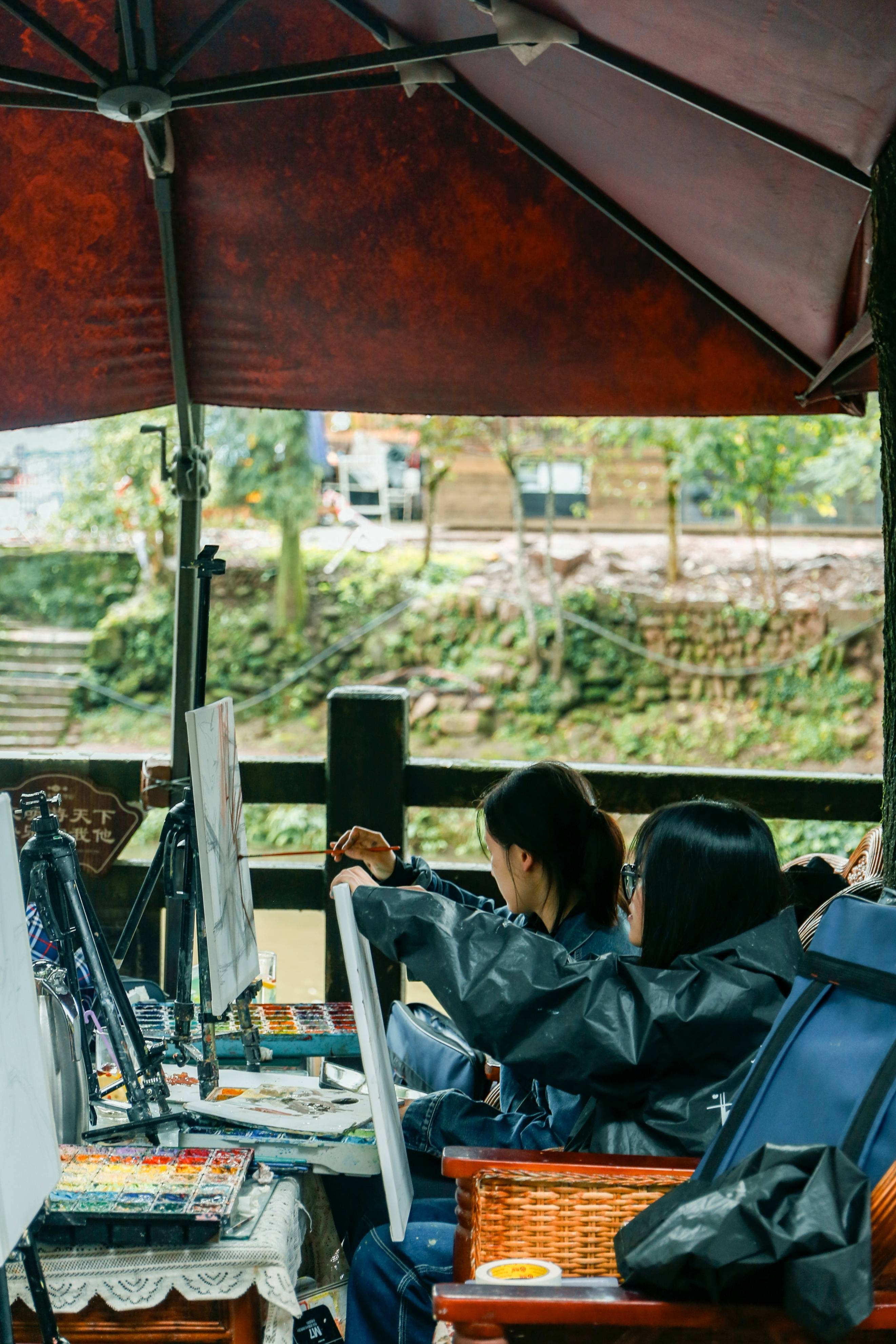 成都首创画室写生纪实_古镇_风景_色彩