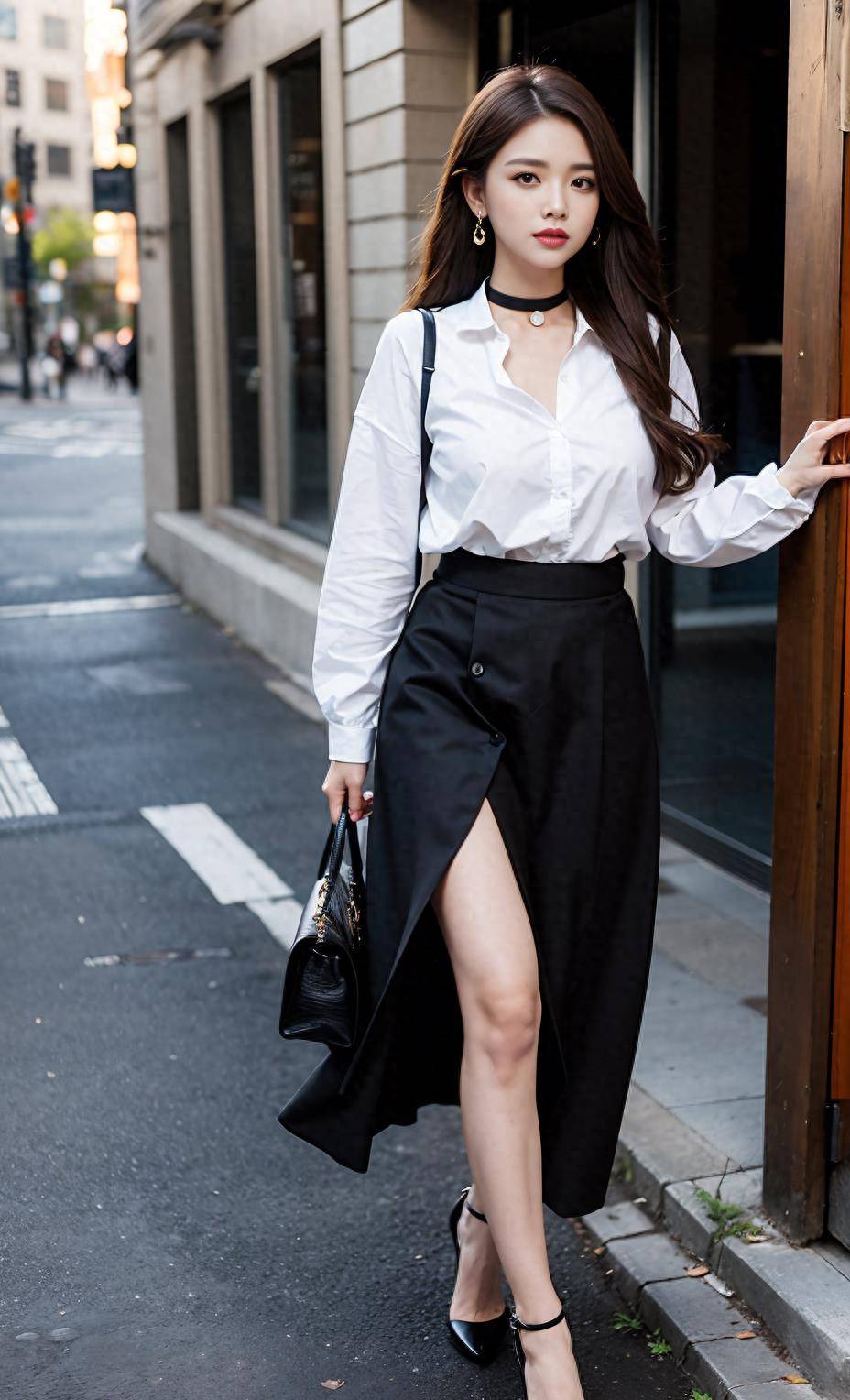 女神街拍高清壁纸美女_城市_眼睛_身材