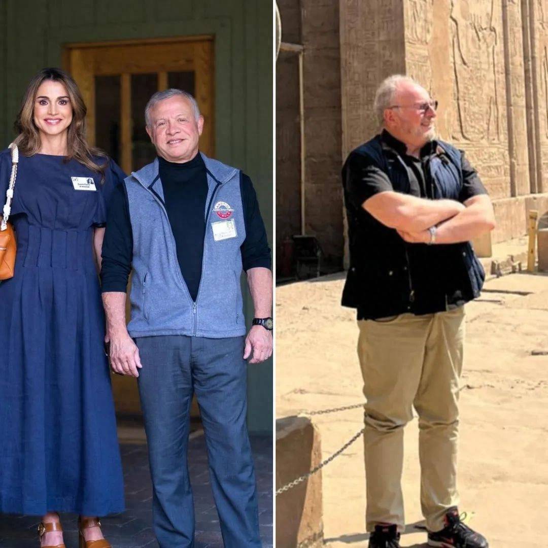 约旦国王阿布杜拉二世(左)和埃及最后一位国王福阿德二世.