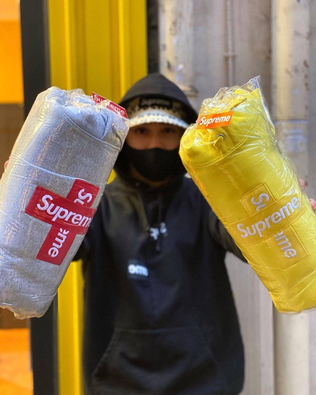 Supreme 20FW Cross Box Logo十字架Bogo连帽卫衣_Hooded_红色_灰色