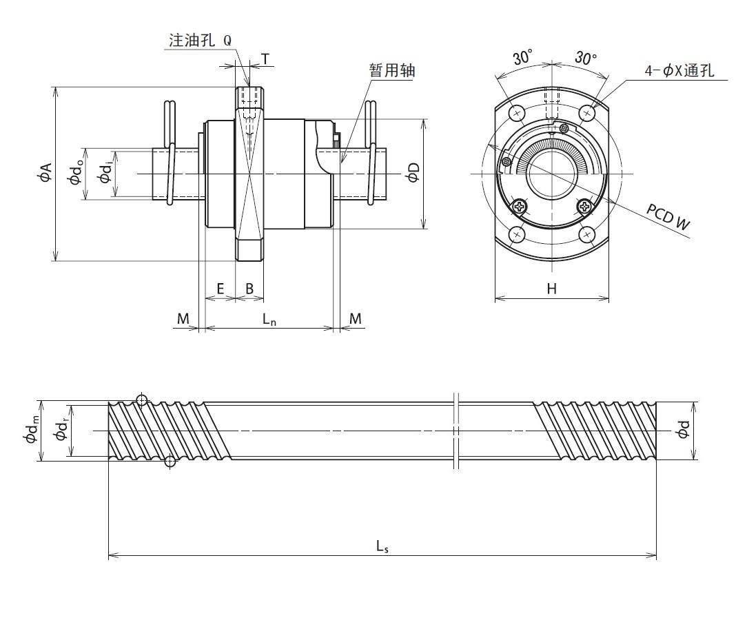 cad丝杠简易画法图片