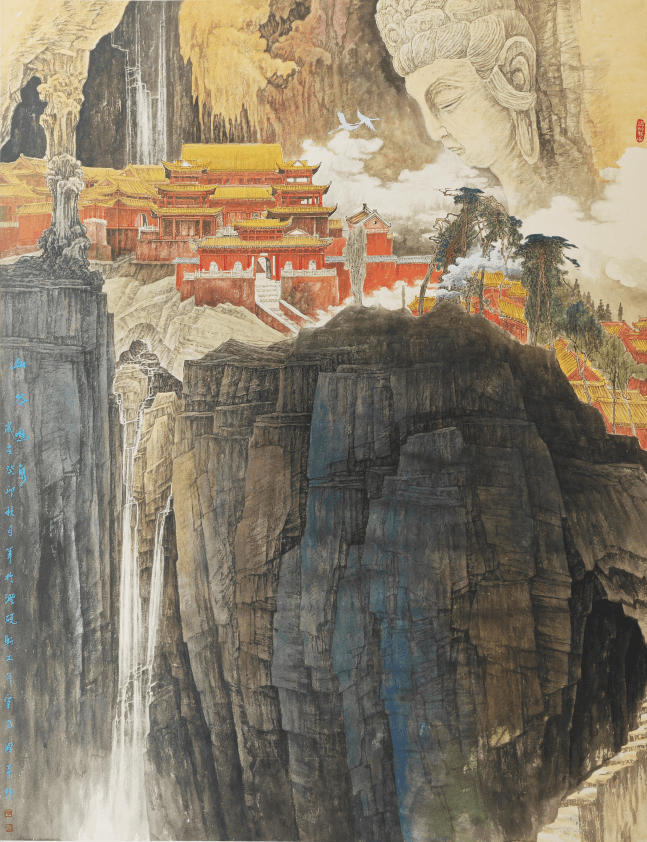 西藏地标建筑布达拉宫陈设——雪域山水开创者周呈润作品_文化_宫殿