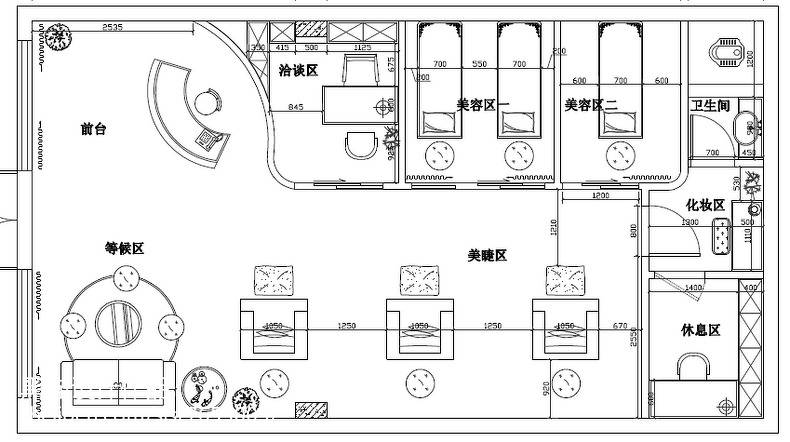 三,空间布局美容院平面设计应该与品牌定位和理念相一致.