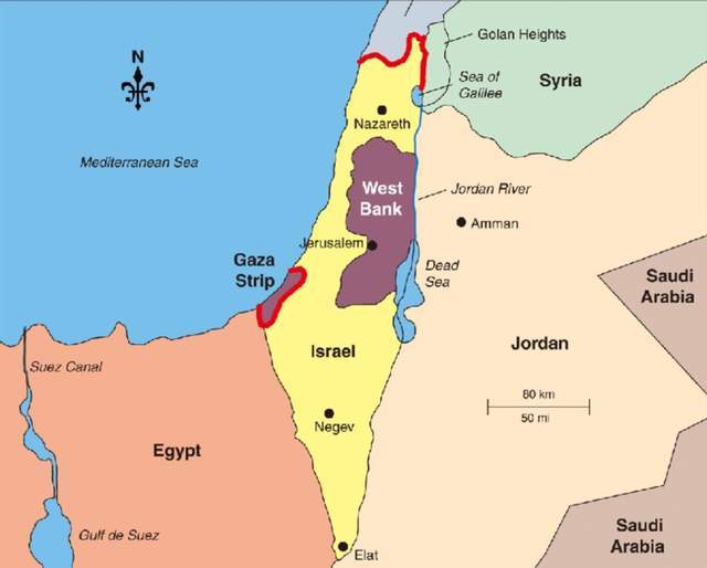 世界地图上的以色列图片