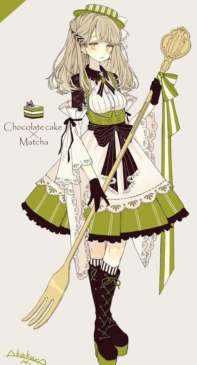 画师将巧克力蛋糕"拟人化",全员皆萌妹,像极了甜品少女战队!