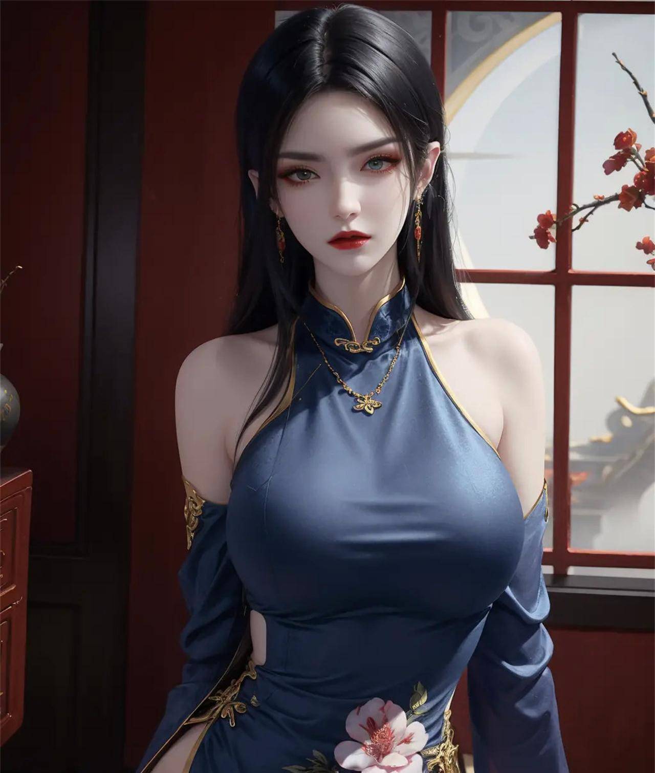 用ai功能帮美杜莎女王换装,旗袍凸显身材,jk制服加黑丝又纯又欲_木子