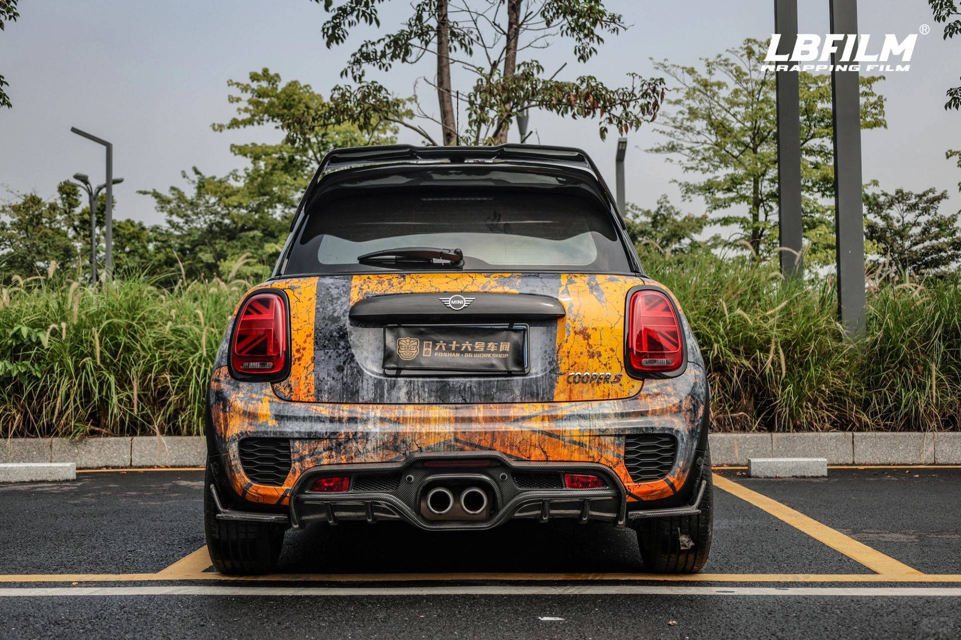 宝马mini-lb改色膜末日生化涂装,直接让电影照进现实_彩绘_程度_标志