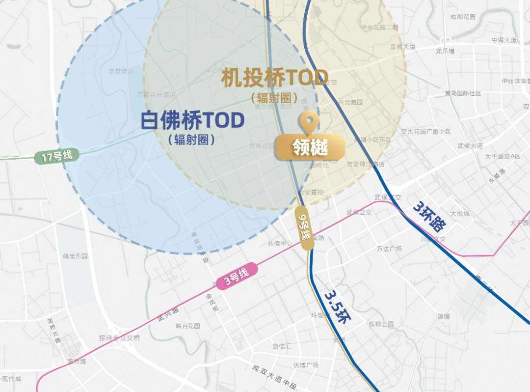 5環,且擁有悅湖產業圈 機投橋tod 白佛橋tod的三重勢能輻射.