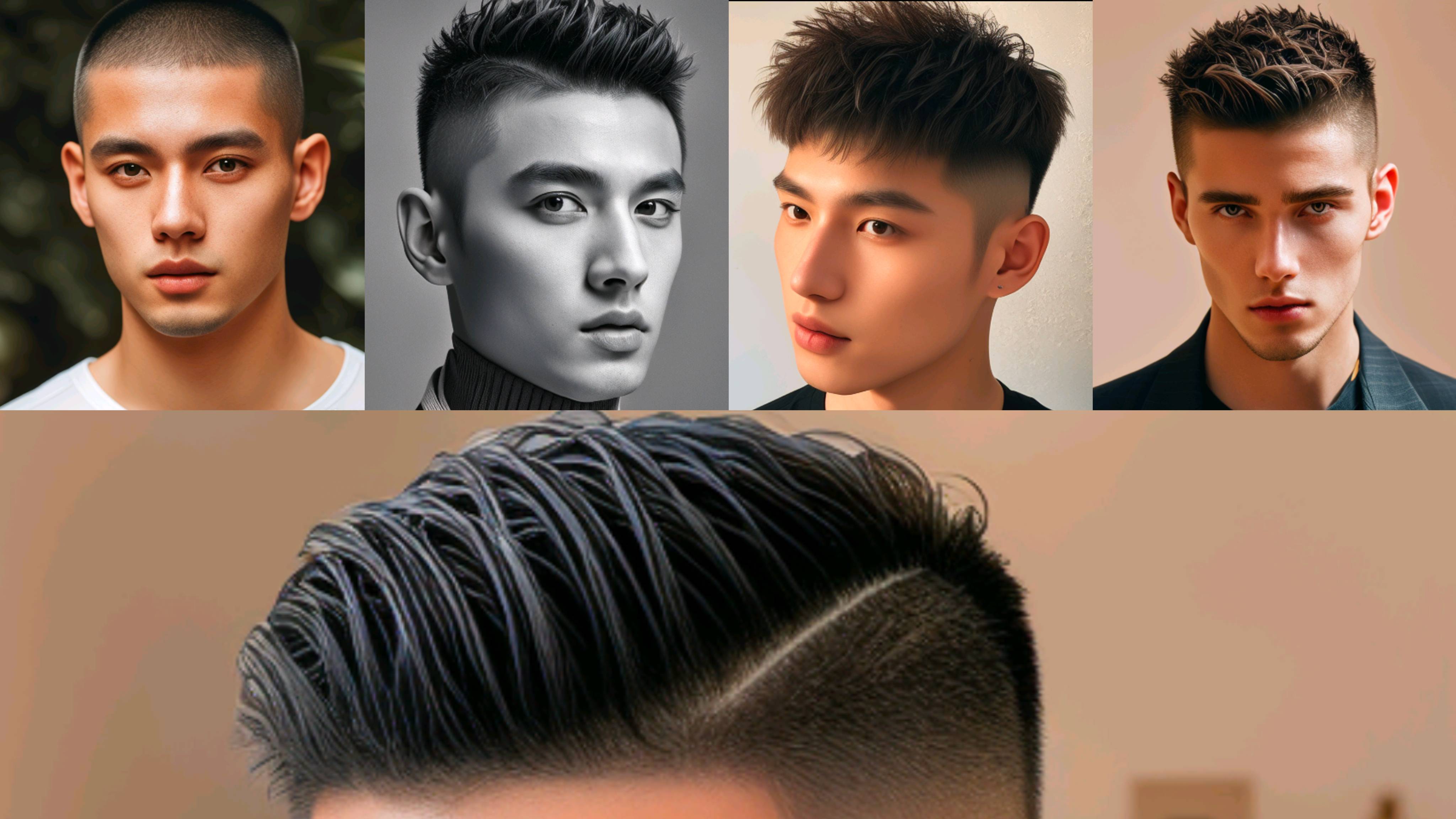 发型男生两边弧度图片