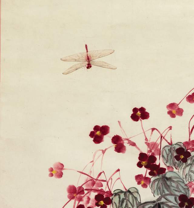 白石 花卉畫片 齐白石《花卉草虫》四屏，至罕佳构！-名人字画网